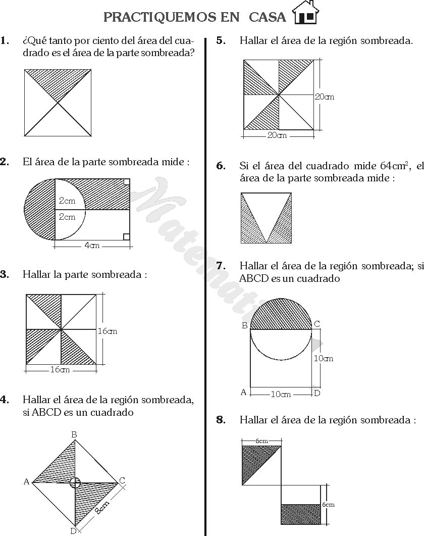 EJERCICIOS DE AREAS SOMBREADAS RESUELTOS PDF